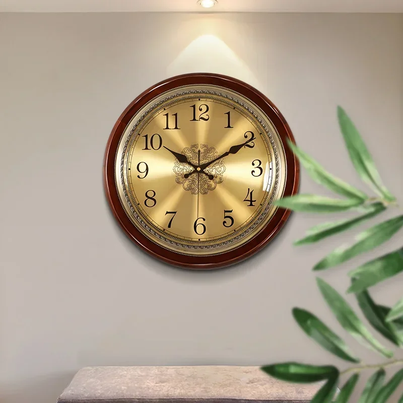 Luxury Lifestyle Gifts - Luksusowy Drewniany Zegar Ścienny Metalowy Retro