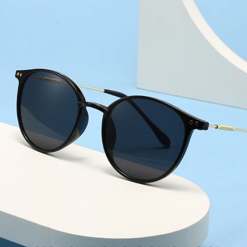Luxury Lifestyle Store - Nowe Okrągłe Okulary Przeciwsłoneczne Damskie Vintage